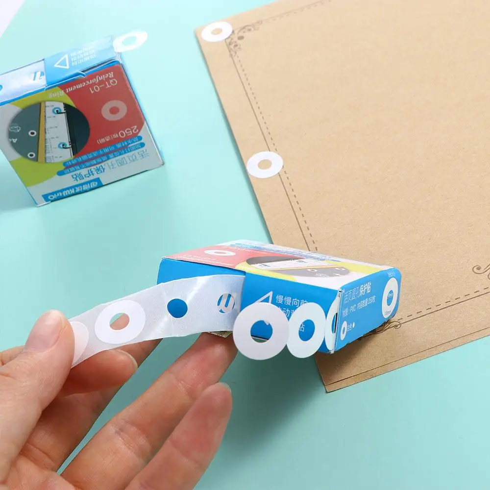 

Student Self Adhesive Reinforcement Ring Hole Punch Protector Round Stickers Binding Paper Sticker Hole Reinforcement Labels