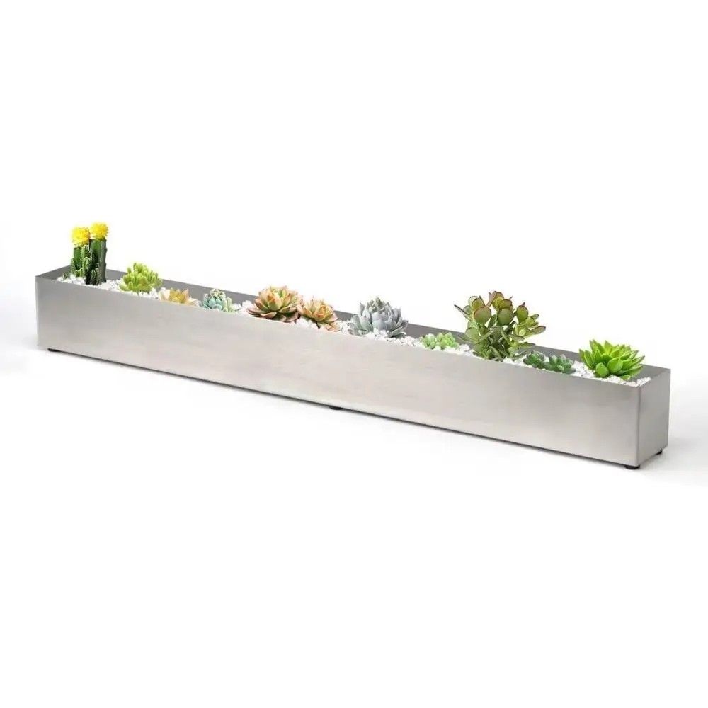 

32-Inch Stainless Steel Long Window Sill Planter for Indoor and Outdoor Plants, Herbs, and Succulents