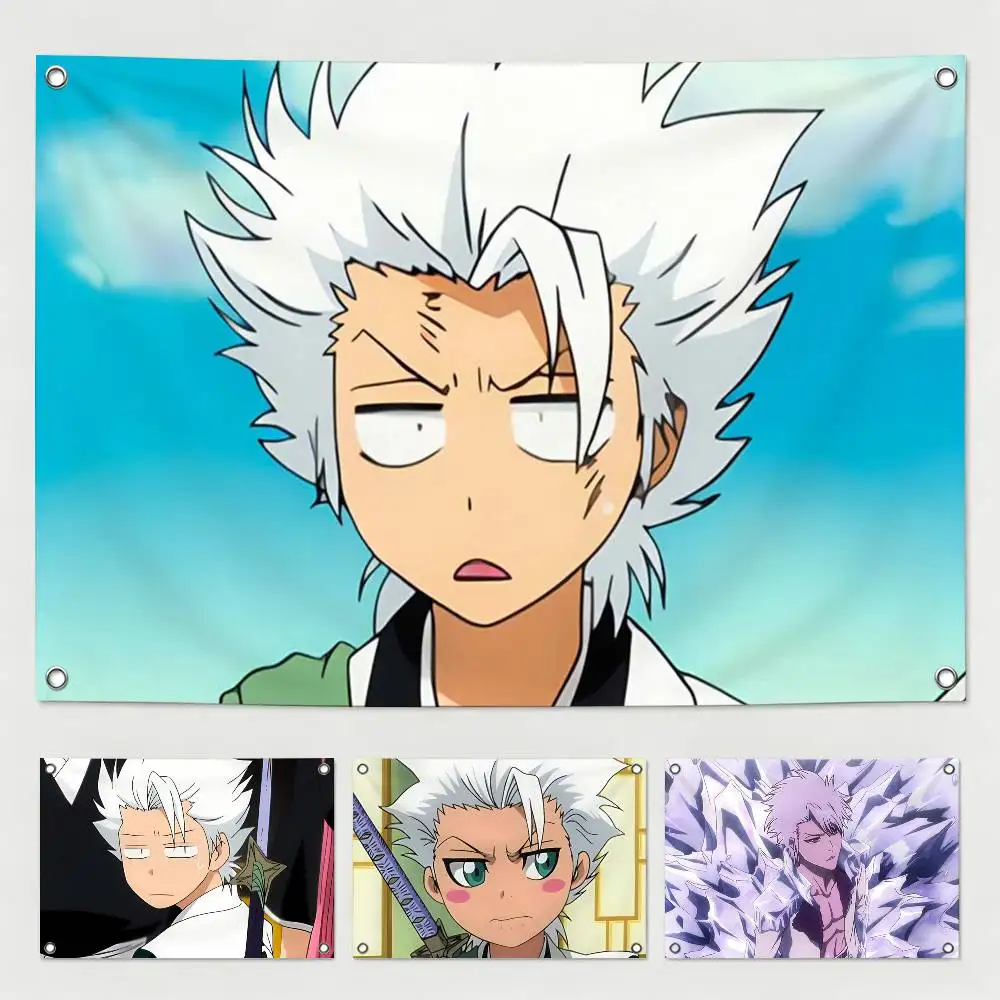 Anime B-Bleach Toshiro Hitsugaya Flags for Bedrooms Home Decor Items Outdoor Decors Garage Decoration Flaga