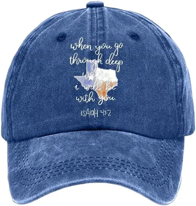 

Унисекс в стиле ретро Техас Strong When You Go Through Deep Waters I Will Be with You Hat