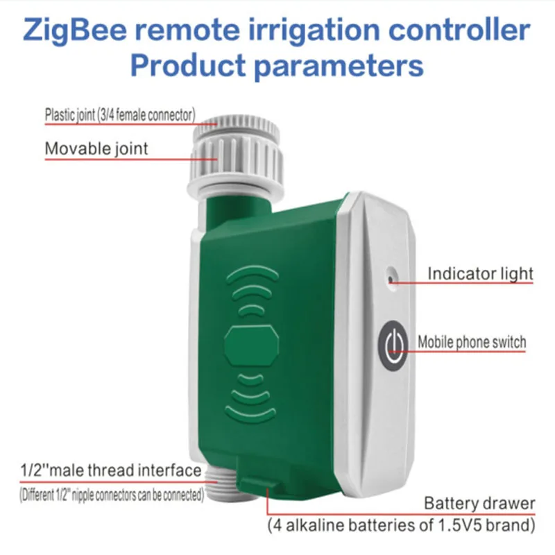 Tuya Zigbee Automatic Irrigation Equipment With Soil Temperature Humidity Sunlight Sensor Home And Garden Plants Drip Watering