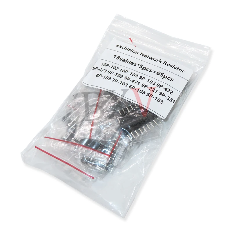 

Kit 65PCS=13Value*5pcs Resistor Network Array Assortment Set 9A103 9A102 9A472 9A221 9A331 9A471 7A103 5A103 6A103 8A103 10A103