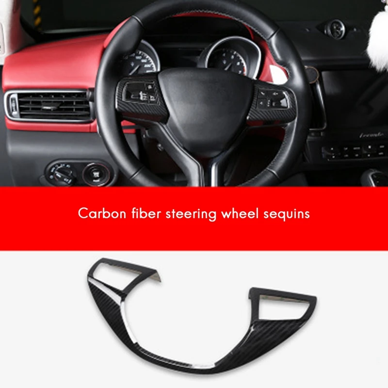 Carbon Fiber Lenkrad Abdeckung Trim Dekoration für Maserati Levante 2016 2017 Ghibli 2014 2015 2016