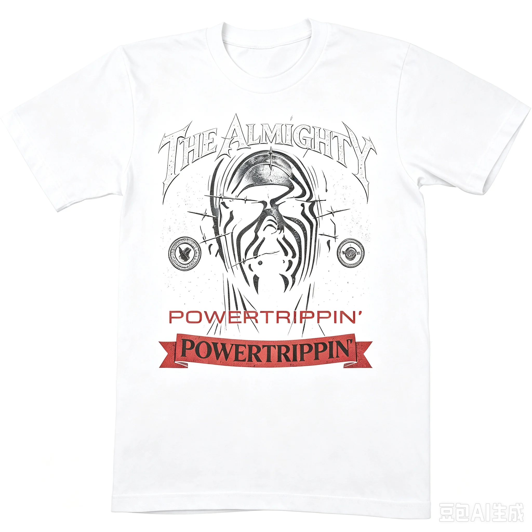 The Almighty Powertrippin Graphic T-shirt Unisex Vintage Metal Band Crew Neck Tee