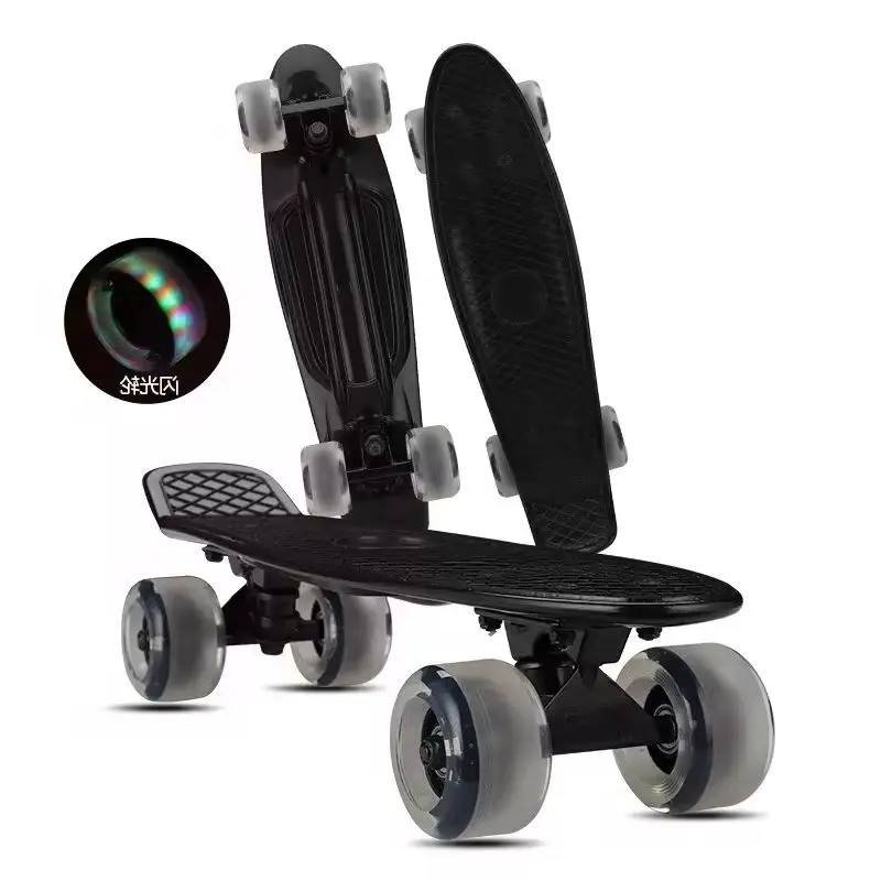 Penny Board Mini Cruiser Skate Board, колесо Jelly Flash, полная готовность к модной прогулке, красочная доска с банановой рыбой, 22 дюйма