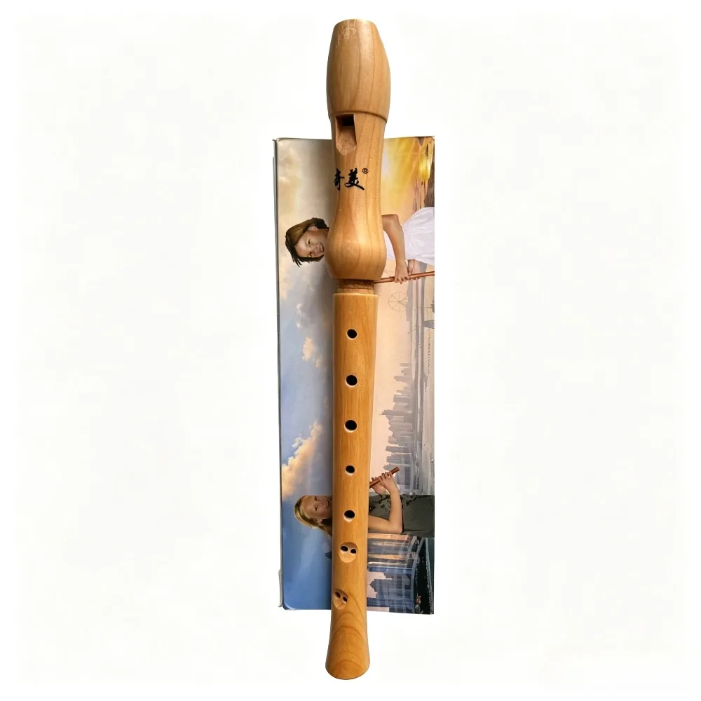 Portable Wooden 8 Key Flute Soprano Recorder German / English Types Flute Kids Student Practice Learning Wind Instrument