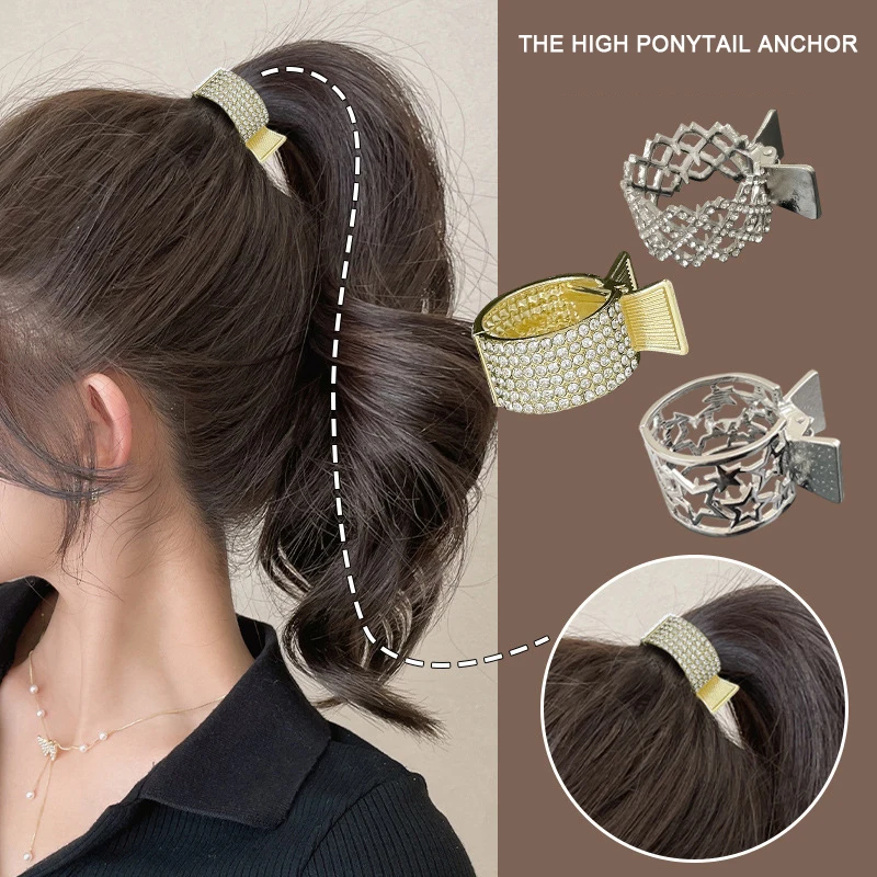 

High ponytail claw clip fixing artifact high-end headdress to prevent hair from sagging metal small clip hair accessories