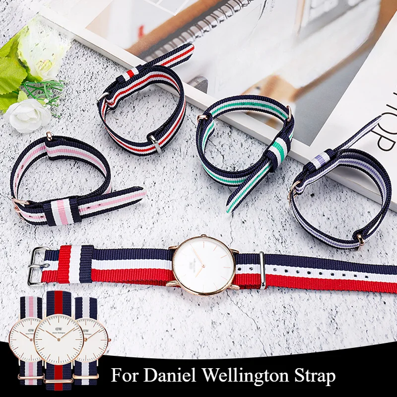 Premium Quality Nylon Watchbands for Daniel Wellington Watch for Men and Women Waterproof Breathable Sports Strap 18 20 22mm