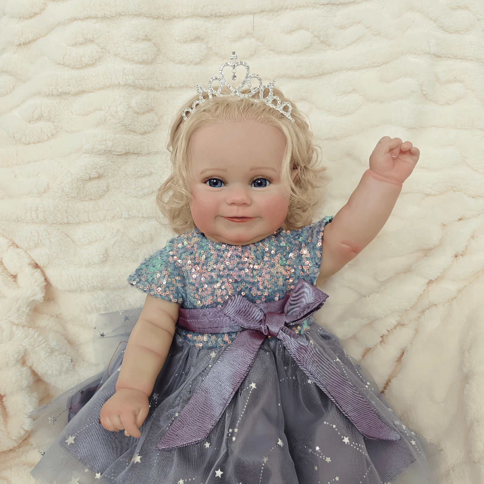 

Реалистичная кукла Reborn для маленьких девочек 20 дюймов/50 см — силиконовый виниловый корпус с ручной росписью всего тела — подарок на день рождения/Рождественский подарок