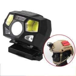 Faro táctico rápido para casco, multiposición luz ajustable, resistente al agua, XPE + COB