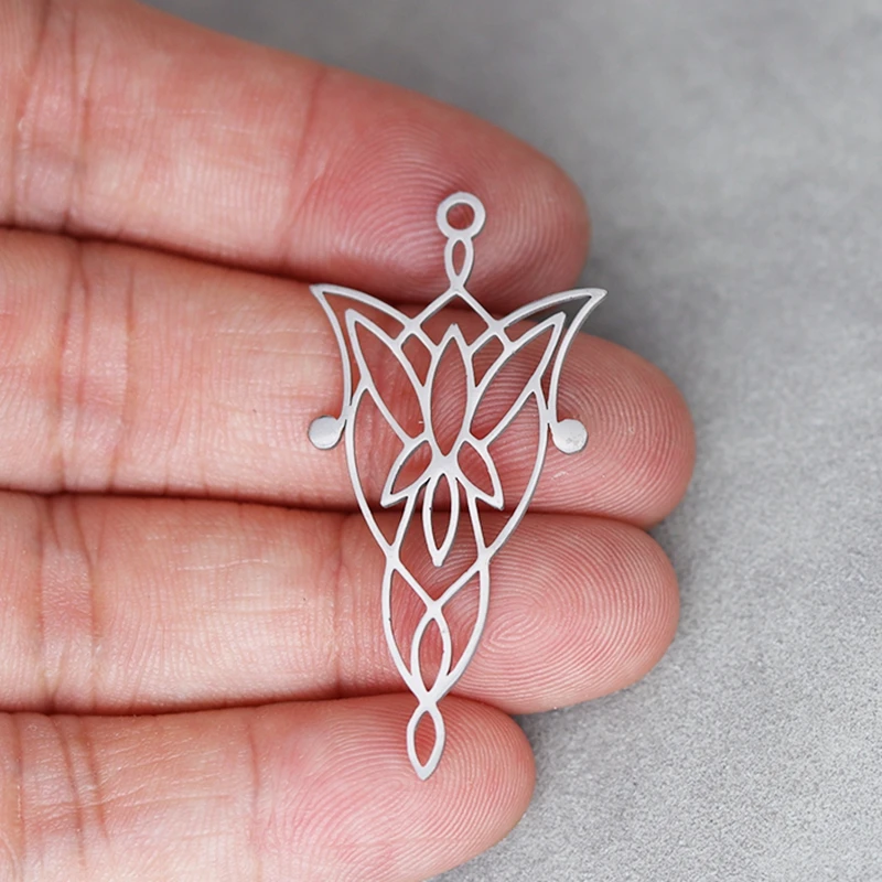 3pcs Gothic Cross Sword Charm DIY Craft Tassels Earrings Necklace Jewelry Making Butterfly Flower Heart Stainless Steel Pendant