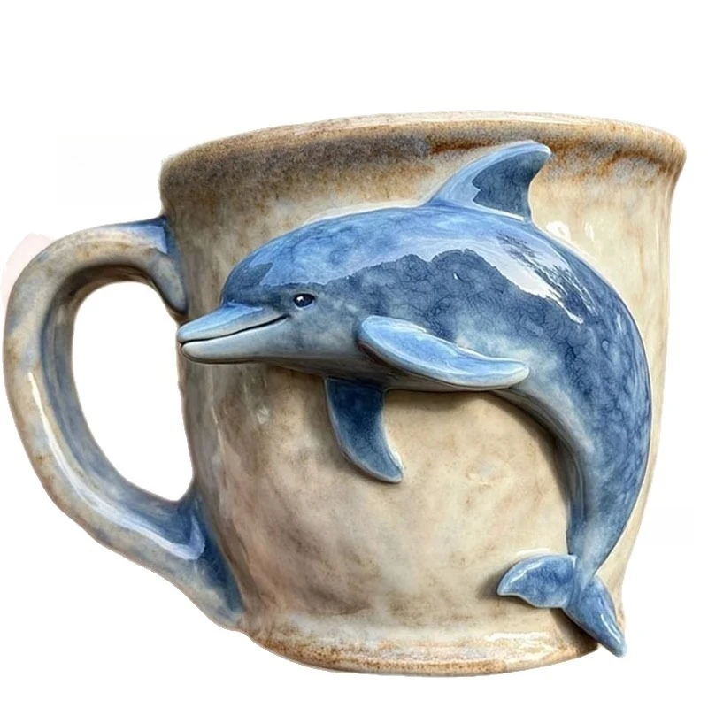

Household dark blue octopus resin mug