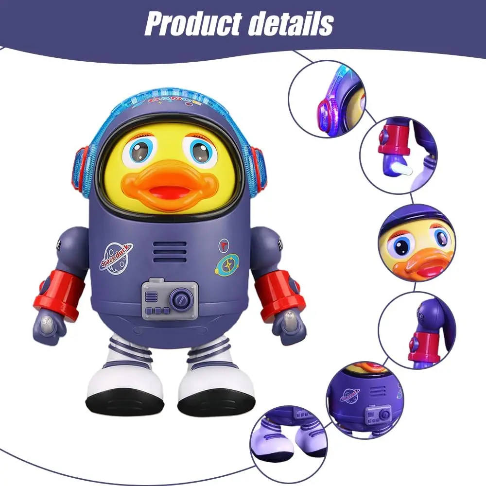 Jouet canard pour bébé, jouet Musical interactif, éléments spatiaux pour nourrissons, cadeaux pour enfants, électrique avec lumières et sons, Robo dansant