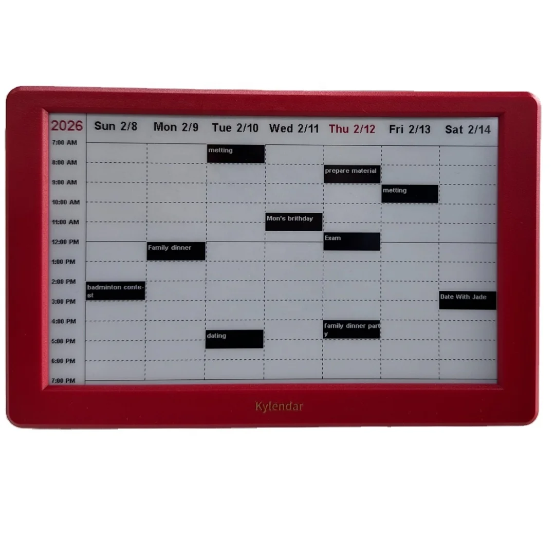 Intelevia V2 Multi-Function E-Paper Desktop Calendar Wi-Fi | Sports Fans Families Seniors | Live Scores Stock Tracker Med