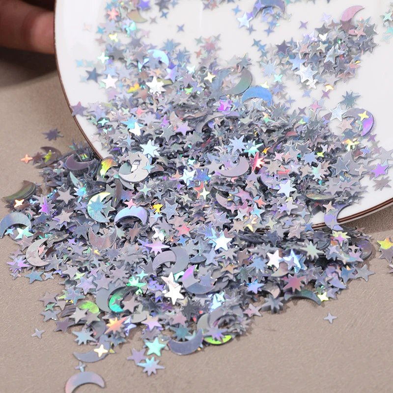 

15G/bag Eid Mubarek Confetti Silver Gold Moon Star Table Sequins 2025 Ramadan Kareem Home Party Decoration Islamic Muslim Gifts