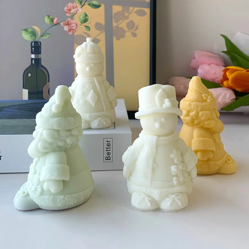 

Christmas Snowman Silicone Mould Christmas Scented Candle Mould Plaster Mould Decorative Plaster Silicone Mould Candle Moulds