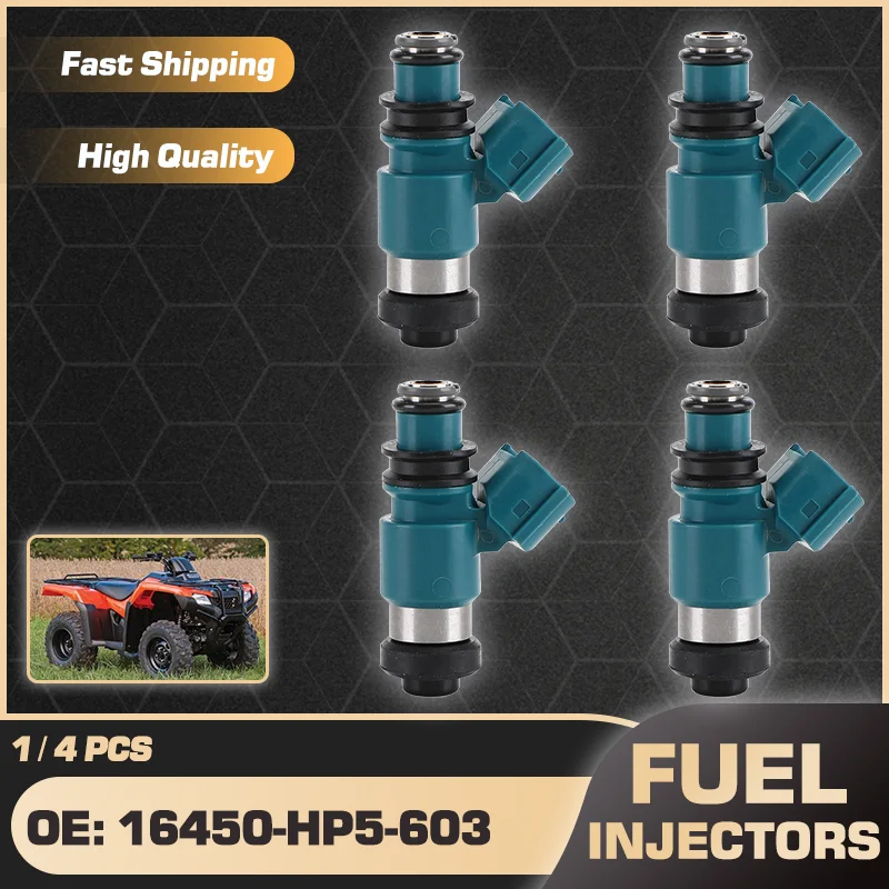 

16450-HP5-603 4 Cylinders Engine Fuel Injectors Nozzle For Honda Rancher 420 2007-2014 Honda Foreman 500 2012-2013 Accessories