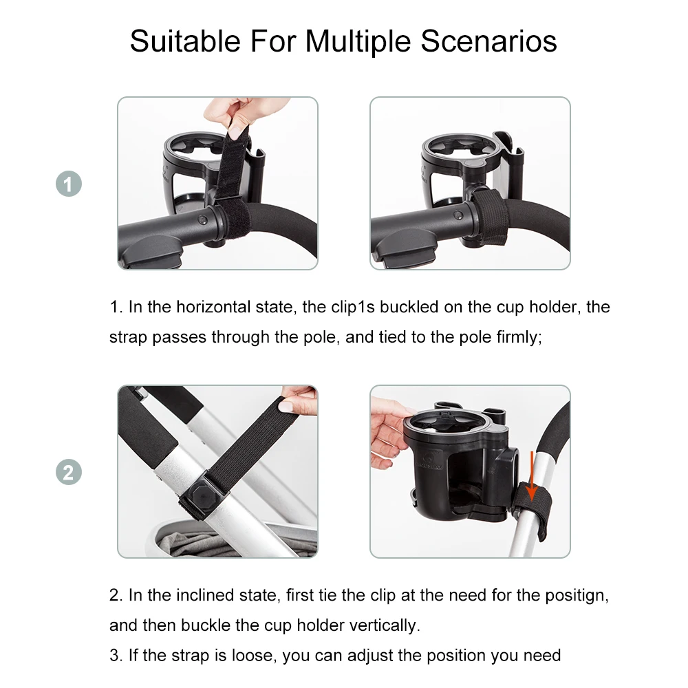 Portavasos Universal para cochecito de bebé, estante para biberones, conversión de tazas duales, soporte para teléfono, accesorios para cochecito de