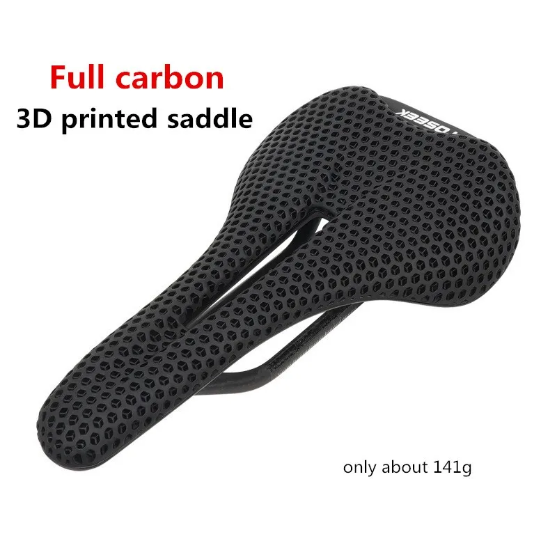 

TOSEEK Carbon Fiber 3D Printed Bicycle Saddle Ultralight Hollow Shock absorption MTB Road Bike Cycling Seat Parts