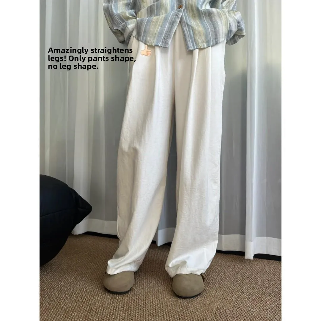 

Брюки для беременных с высокой талией, свободные, прямого кроя, без поддержки живота, широкие, длинные, весенние, новинка для женщин