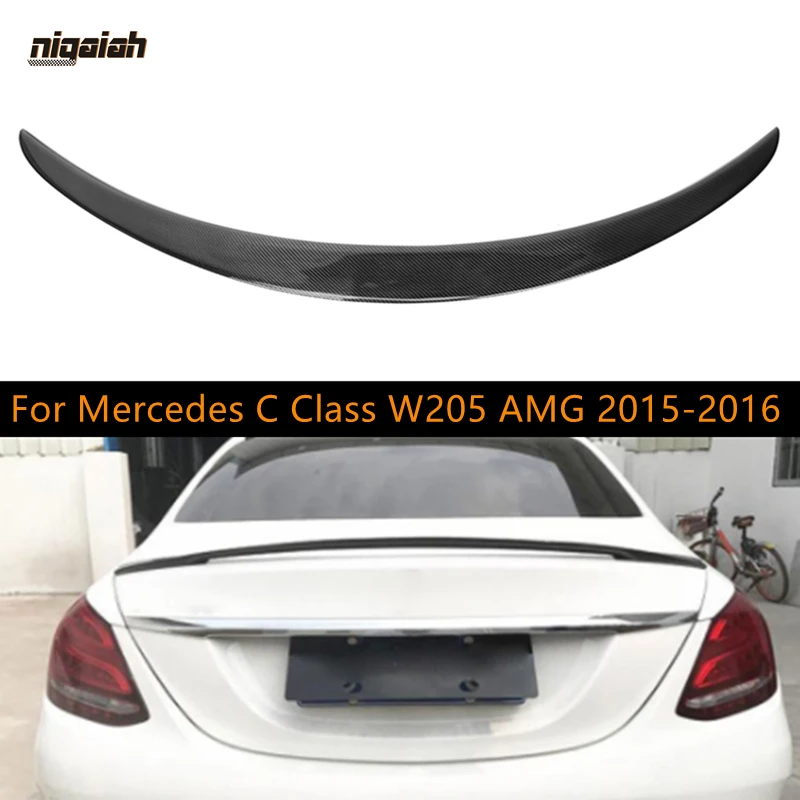 Real Carbon Fiber Rear Spoiler For Mercedes C Class W205 C205 Coupe C180 C200 C260 C300 C250 C220 AMG Style 2015 2016 2017 2019