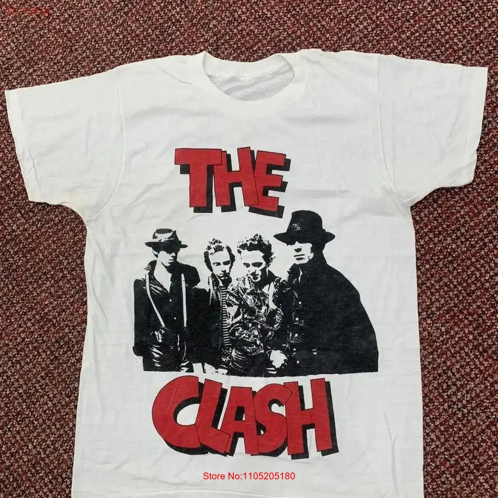 

Футболка 80-х CLASH BAND TOUR, хлопок, все размеры, AR468, винтажная стираная эластичная дизайнерская одежда унисекс с графическим рисунком, удобная