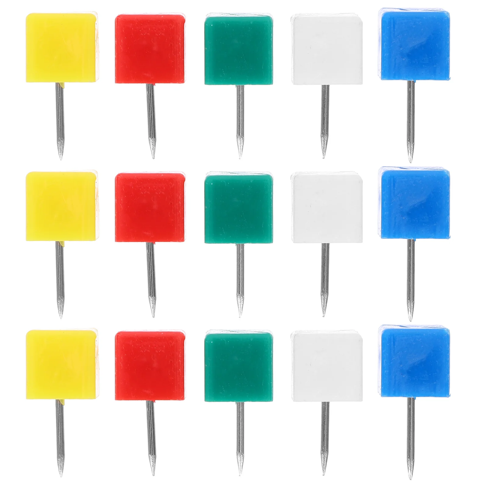 

100PCS Per Can Colorful Square Head Shape Push Pin Multi-colored Pushpins Painting Use Pin Map Tacks