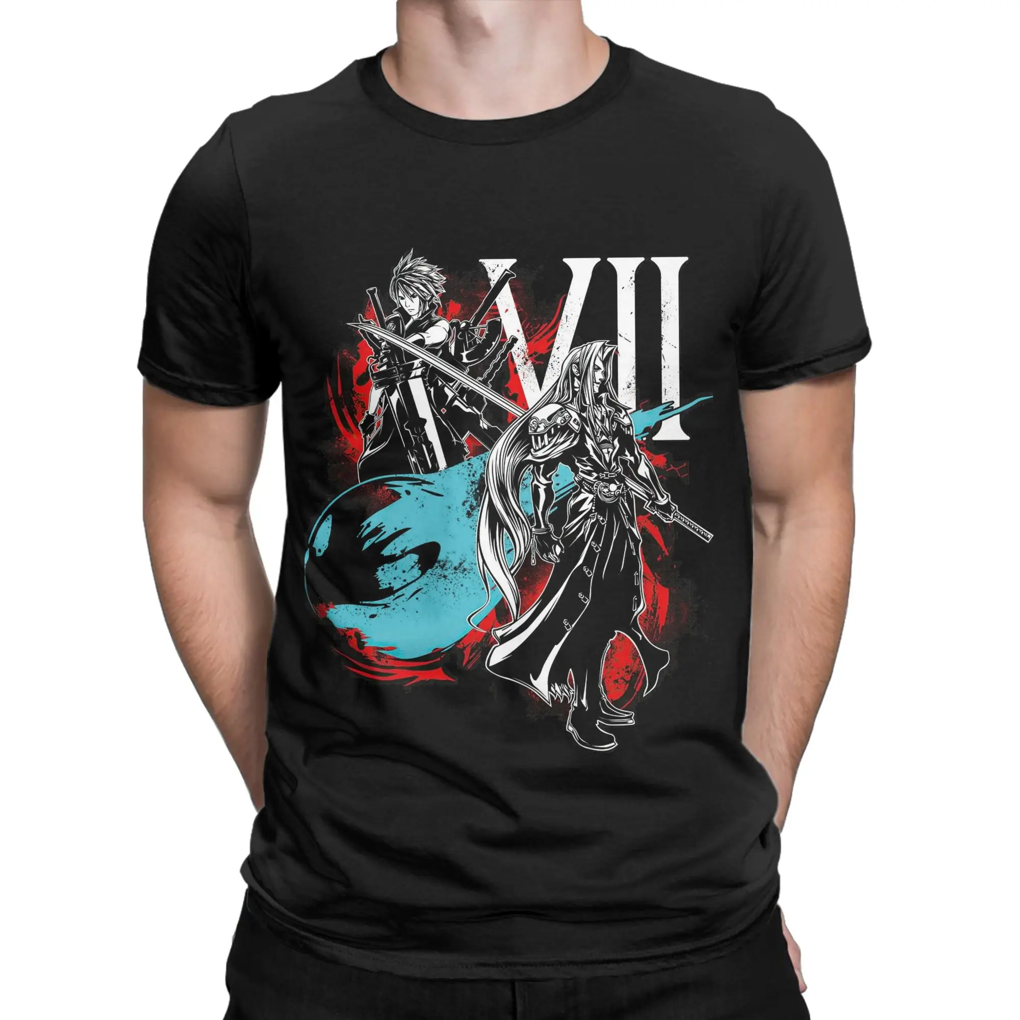 VII Rivalry Novelty 100% Cotton T-Shirt fFinal Fantasy Tees Tops For Men