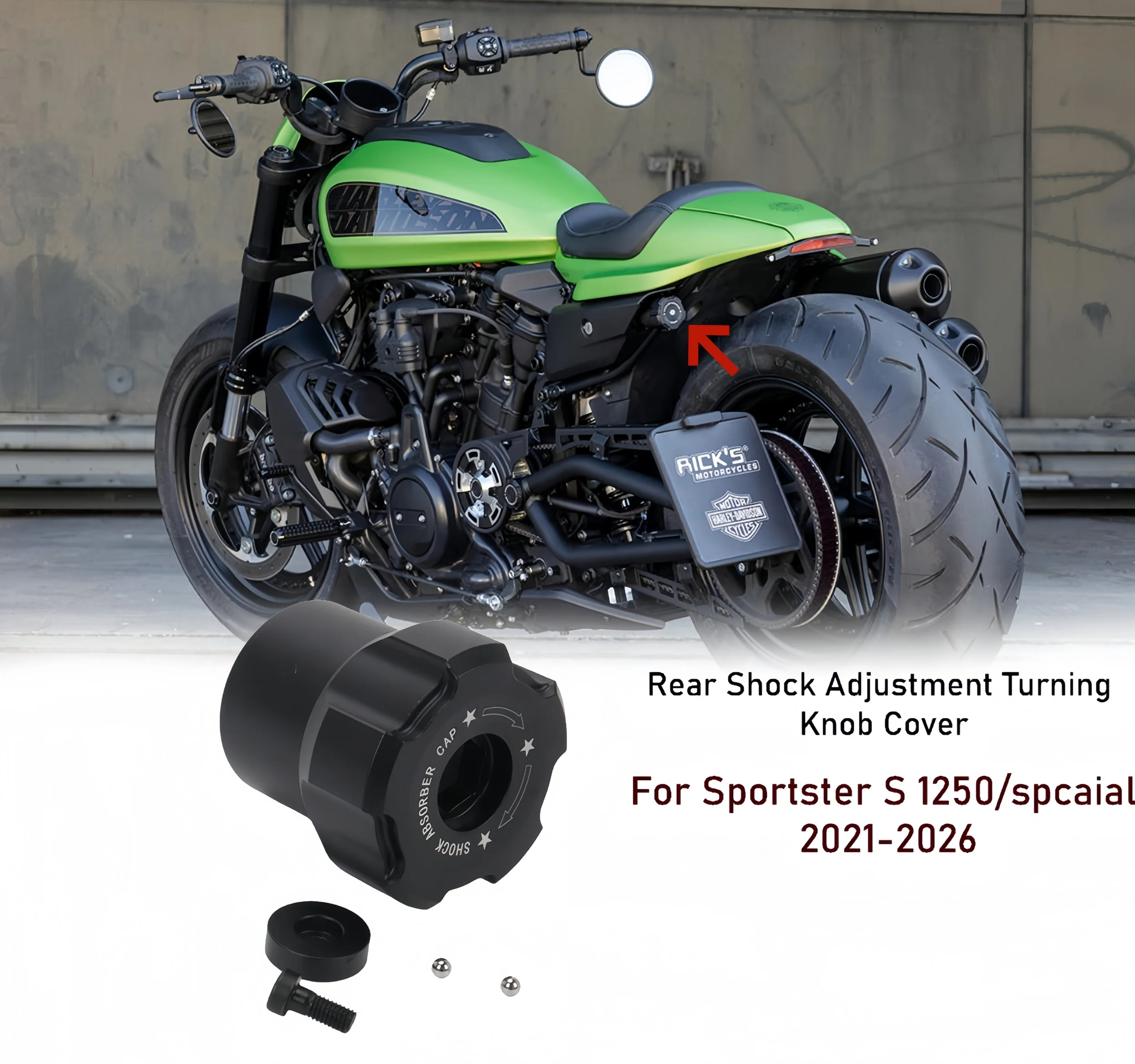 For Harley Sportster S 1250 RH1250S Special 2021-2026 Suspension Cover Motorcycle Rear Shock Absorber Adjuster Knob Cap