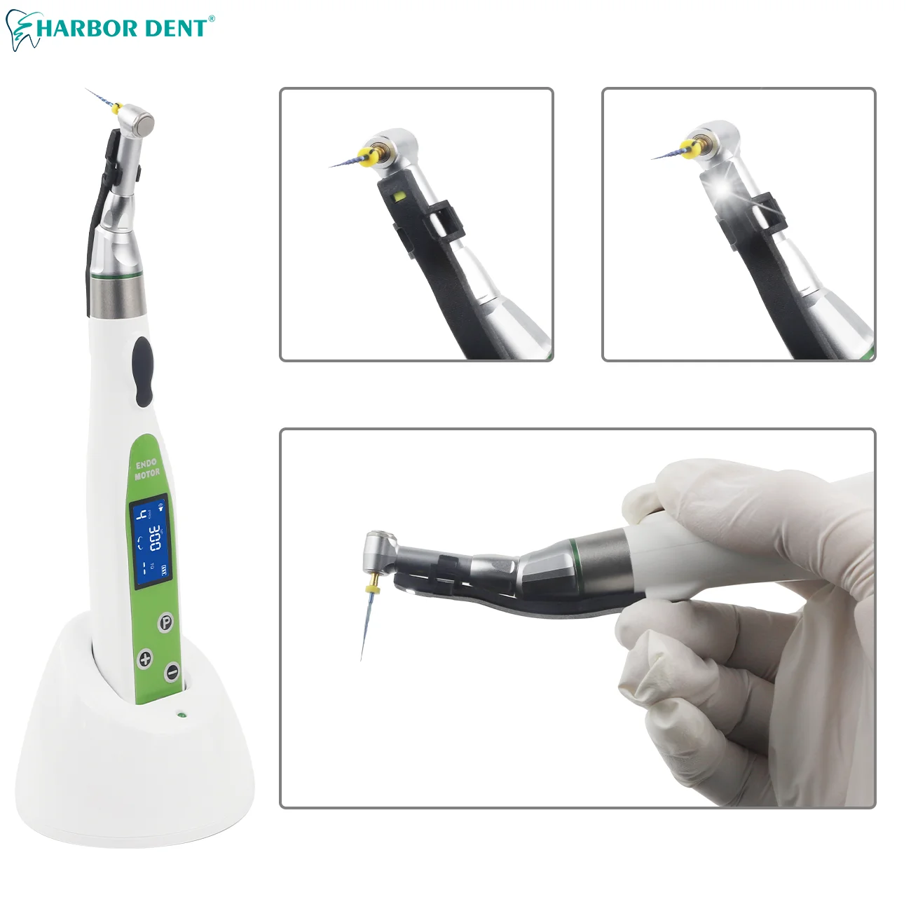 Dental Endo Motor Wireless 16:1 Reduction Contra Angle Endo Smart with LED Light Endodontic Treatment 9 Preset Programma