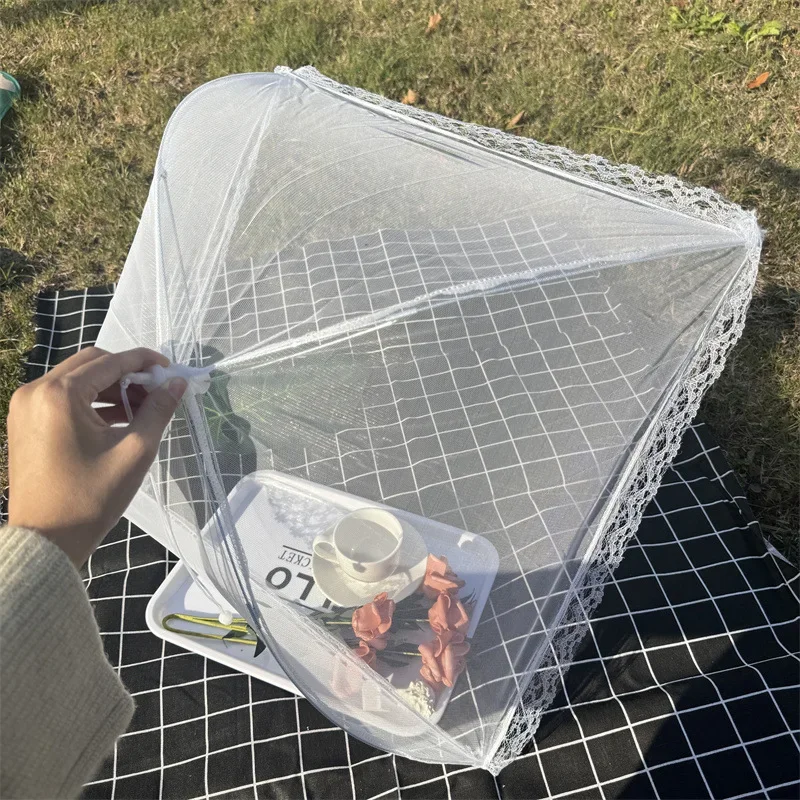 Foldable Food Mesh Cover Pop Up Fly Anti Mosquito Umbrella for Kitchen Outdoor Picnic Breathable Fruit Vegetable Meal Protector