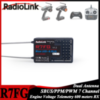 Radiolink R7FG 7 Channel 2.4G Gyro RC Receiver SBUS PPM PWM Voltage Transmission Telemetry 600m Long Range RX for RC Car Boat