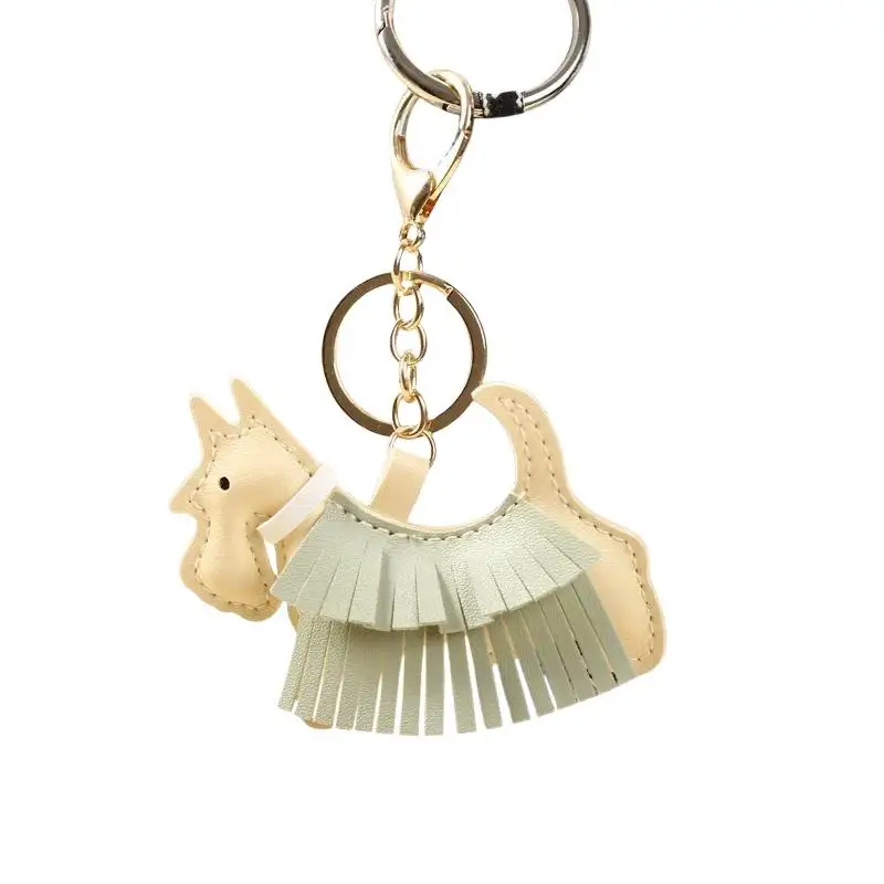Trendiger Schnauzer-Taschenanhänger aus PU-Leder mit Fransen, einzigartiges Auto-/Taschen-Accessoire, niedliches Ornament für Hundeliebhaber – Detail 6
