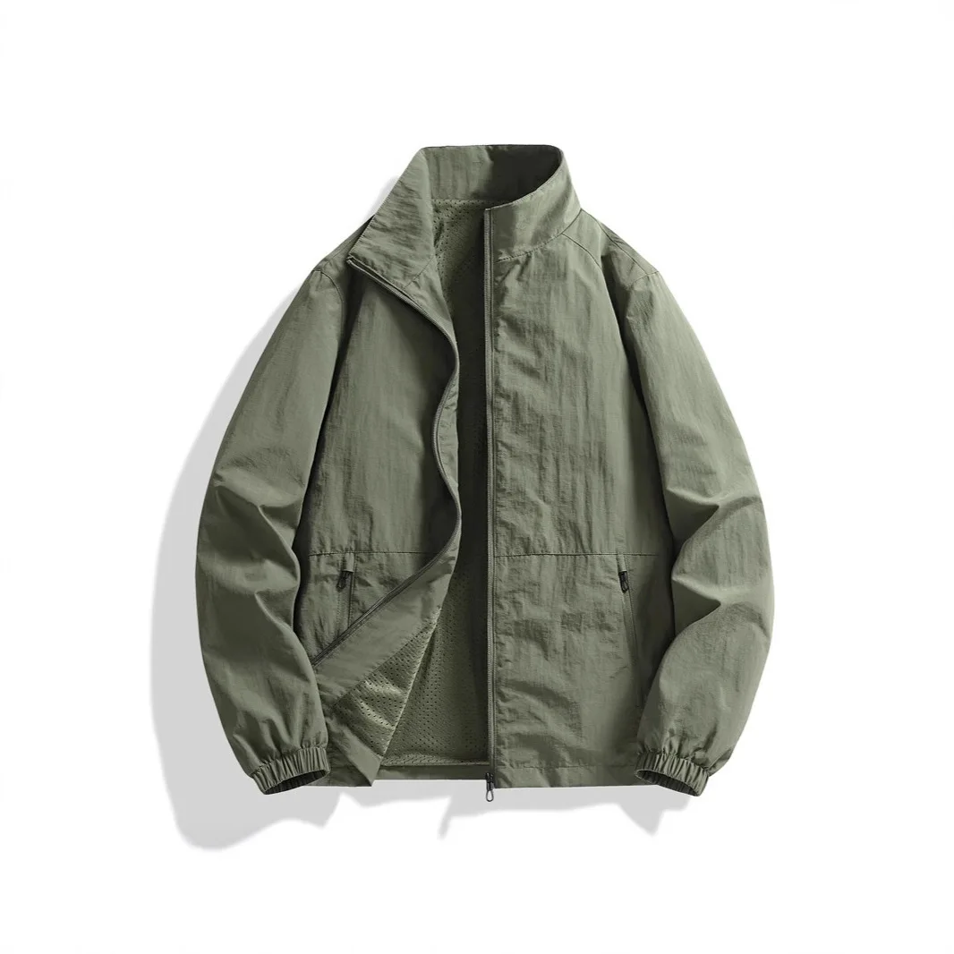 

Mens Stand Collar Casual Jacket Korean Style Windproof Outdoor Workwear High Color Fastness Wear Resistant Spring Autumn New