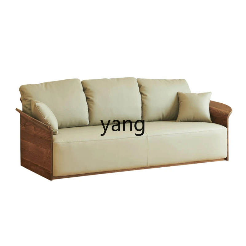 

CX Solid Wood Sofa Living Room Modern Minimalist Leather New Chinese Sofa Minimalist