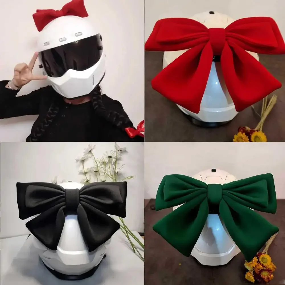 Motocicleta capacete arco decoração para meninas e mulheres, bicicleta elétrica capacete, decoração do corpo, rápido-desmantelamento, algodão bowknot, bonito