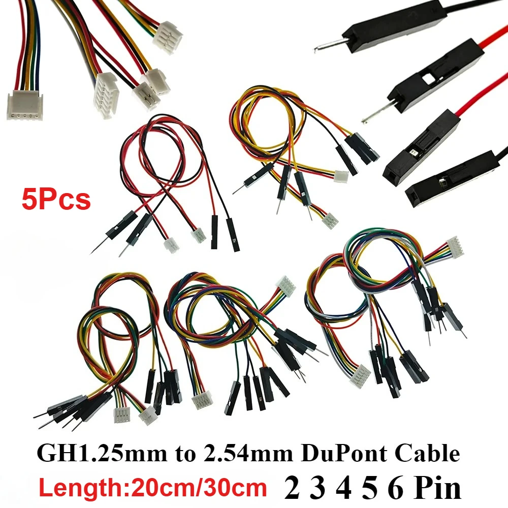 5 uds GH1.25 2P-6Pin a Dupont  - Drone Kit Hexacopter reseña y precio