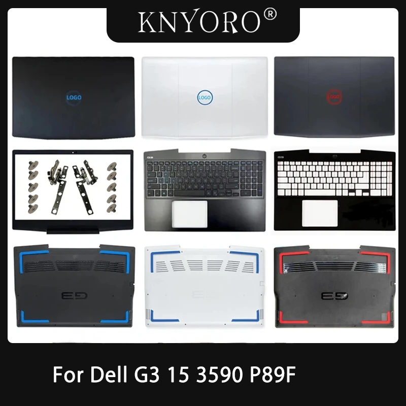 

New Laptop Case For Dell G3 15 3590 P89F Back Cover LCD Front Bezel Hinges Palmrest Bottom Case Gaming Keyboard 03HKFN 0YGCNV