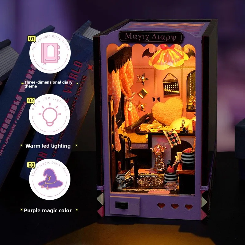 مجموعة Thechanted Fairy Book Nook DIY: قم ببناء نموذج مذكرات الساحرة الصغيرة ثلاثية الأبعاد الخاصة بك - هدية عيد ميلاد فريدة من نوعها