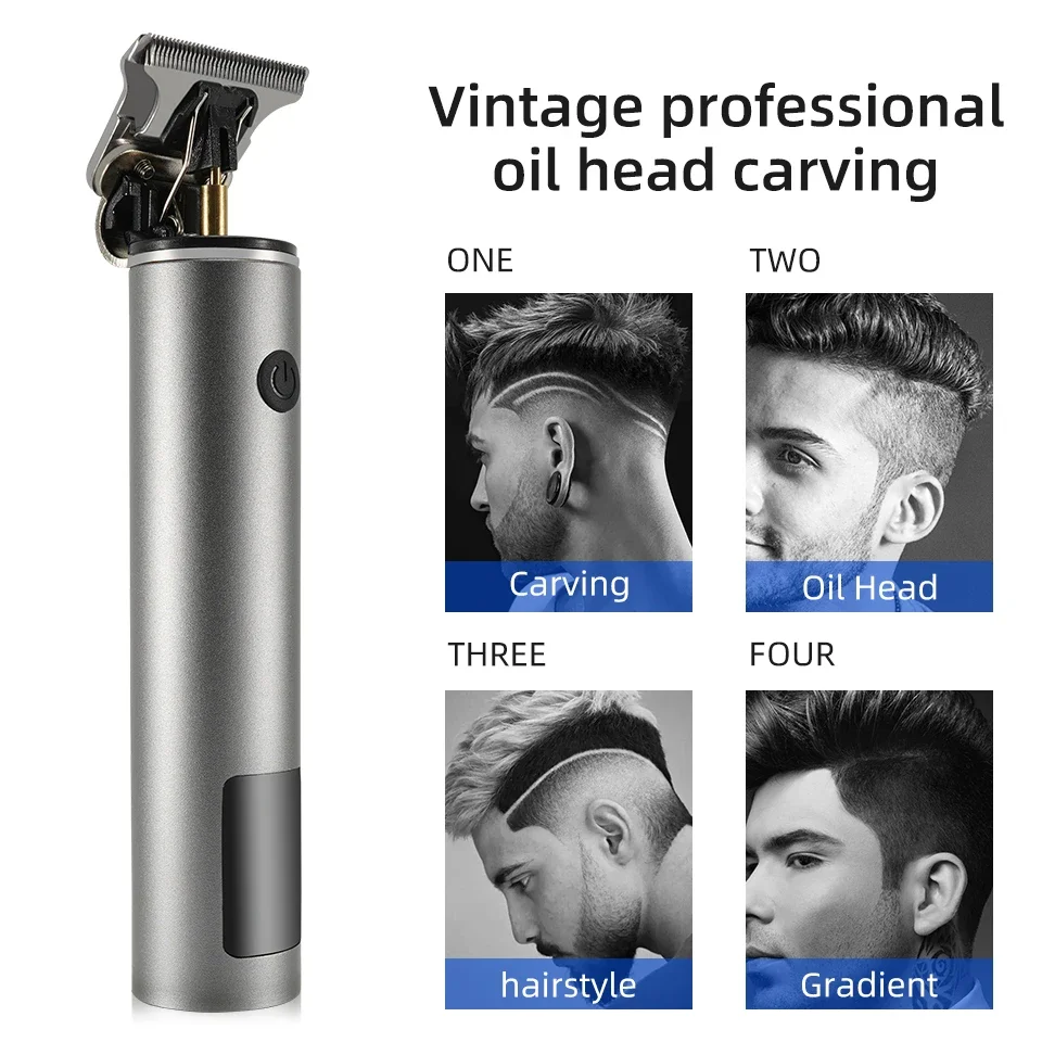 Vintage Hair Cutting Machine Men\'s Electric Clippers Hair Cutting Kit Beard Trimmer Hairstyle Body Beard Shaving Type-C Charge