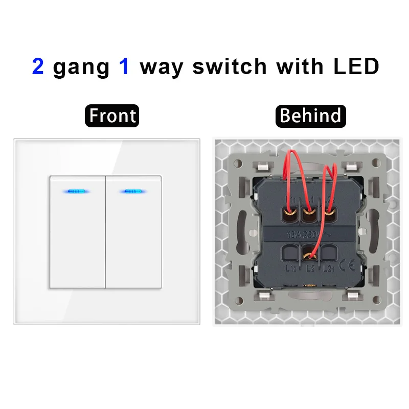Variant: 2 gang 1 way LED