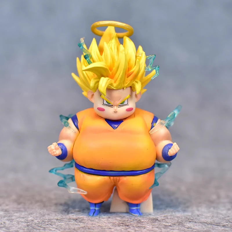 8Cm Hot Anime Dragon Ball Figure Little Chubby Guy Goku Vegeta Iv Super Saiyan Ii Pvc Action Figure Model Collectibles Toy Gifts