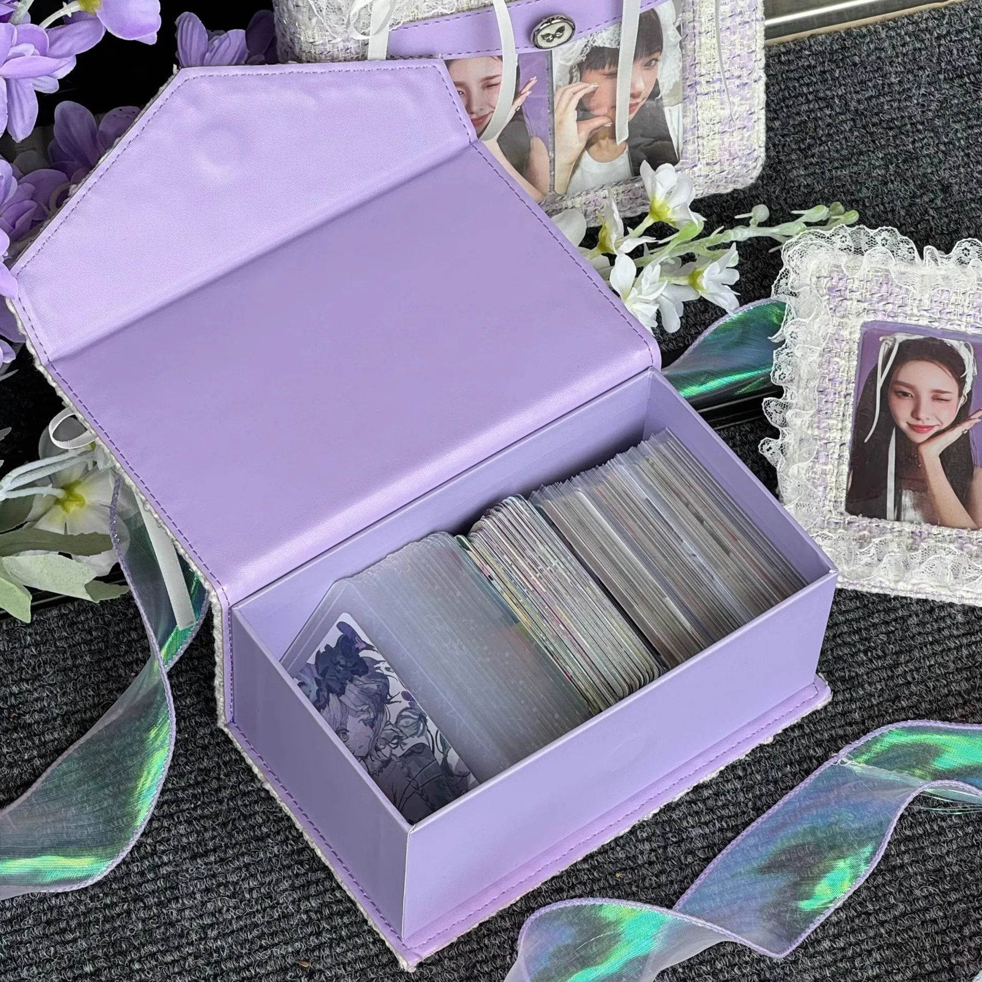 Purple Ballet Lace Binder A5 Photocard Holder Kpop Photo Card Collect Book Loose Leaf Idol Photo Album 포카 바인더