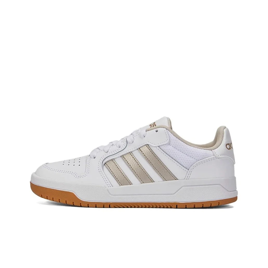 Adidas ENTRAP Slip Resistant Abrasion Resistant Low top Skateboard Shoes Unisex White Gold FY5296