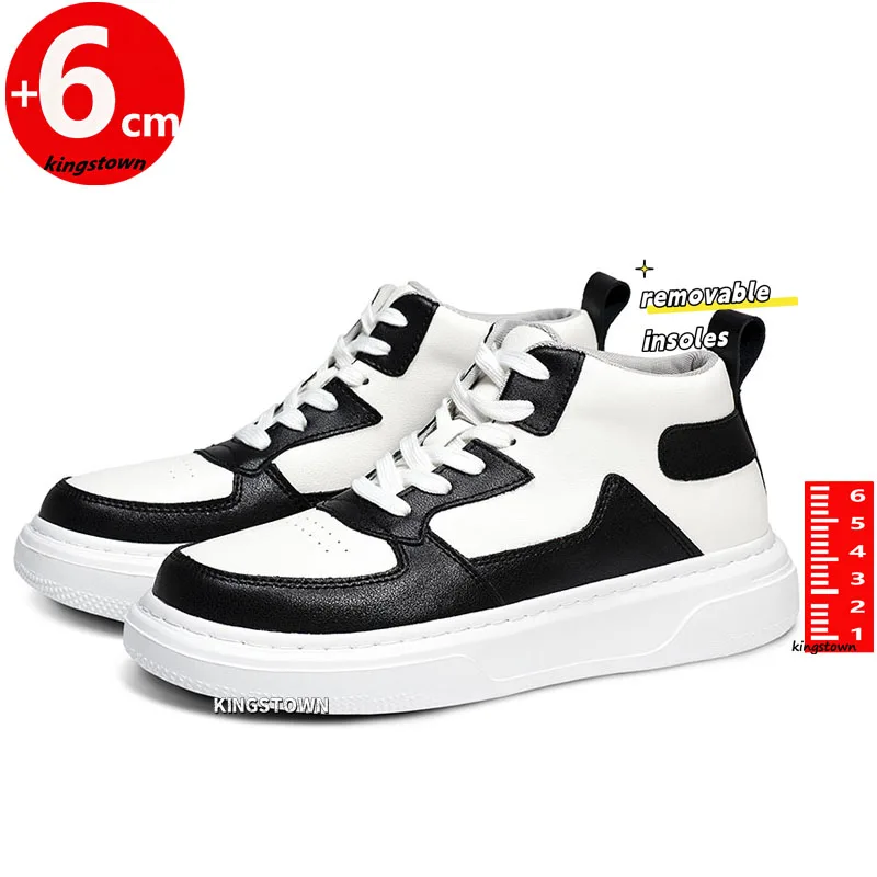 

Boots Men Sneakers Elevator Shoes Height Increase Insole 6CM High Tall Man White Lift Sports