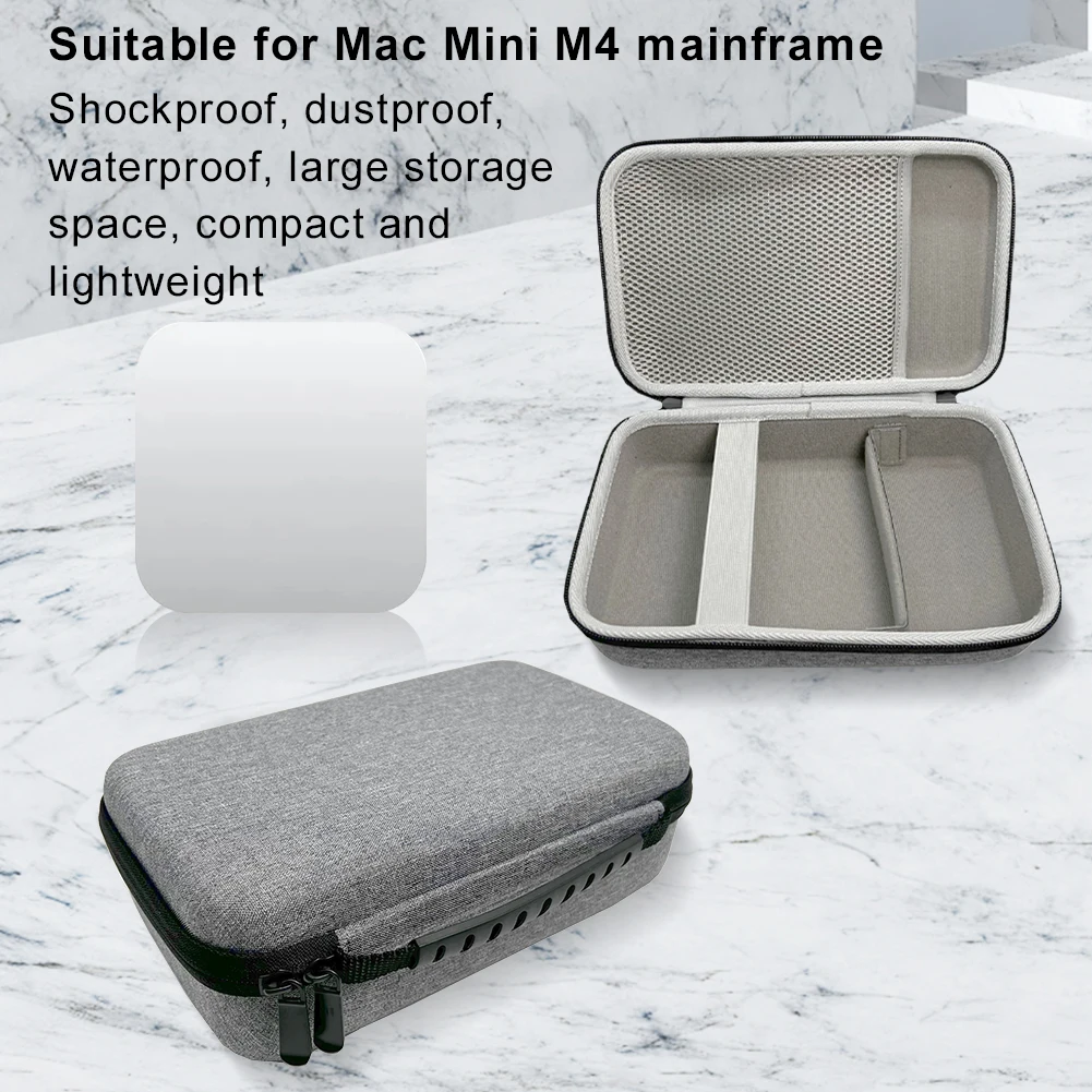 Hard Case for Mac Mini M4 Stronge Bag Waterproof Travel Carrying Case Anti-scratch Mouse Power Cable EVA Bag for Mac Mini M4