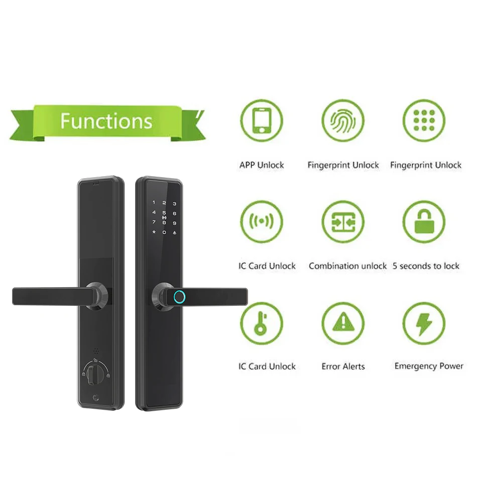 STLF Smart Wood Door Lock with Wifi Tuya App Remote Control Fingerprint Digital Keypad NFC Code Low MOQ for Smart House Lock