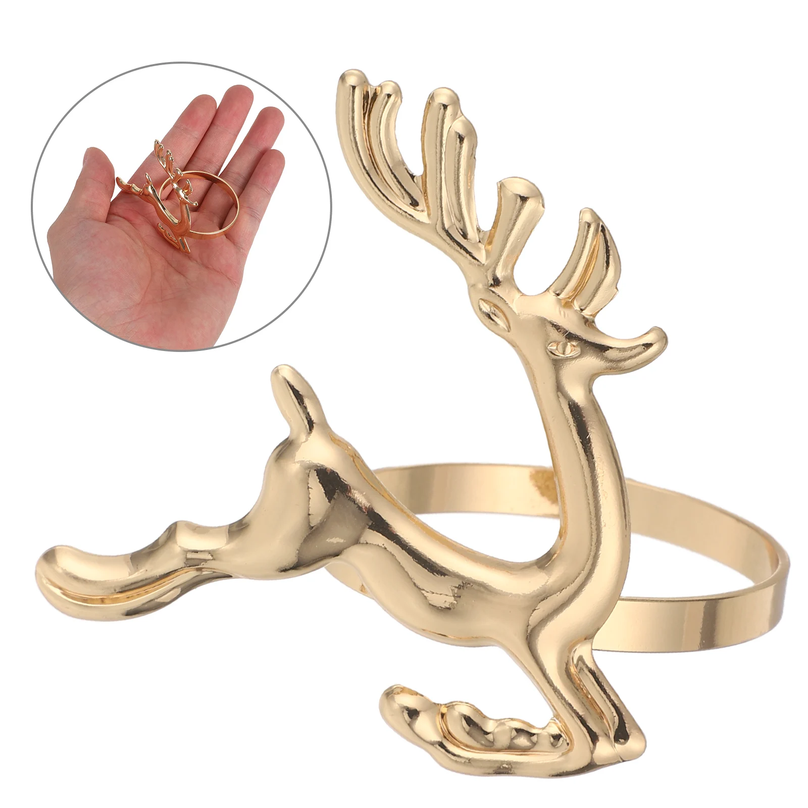 

Christmas Deer Napkin Rings Dinner Serviette Tissue Table Decoration Buckle Elk Dining
