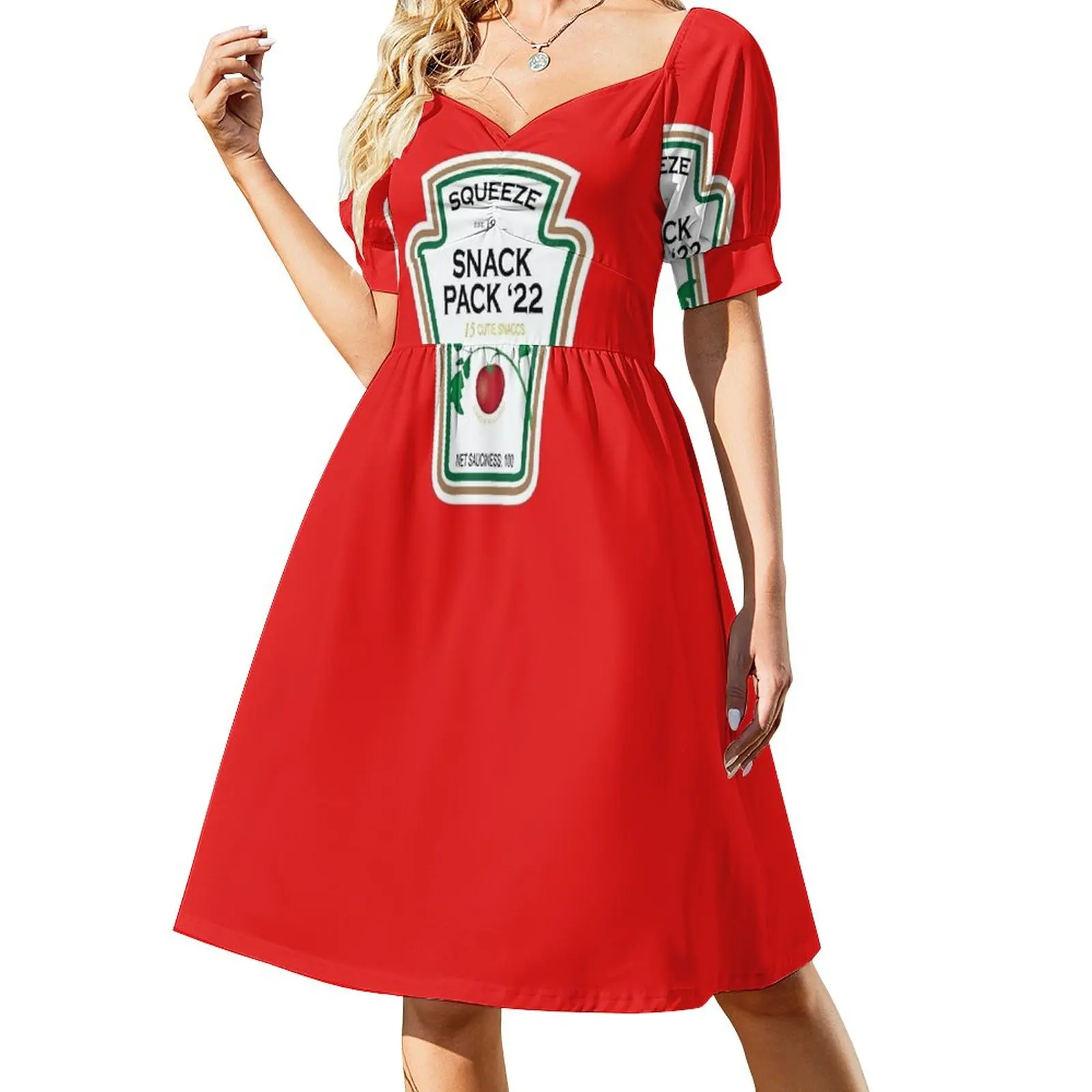 SNACK PACK '22 Ketchup - contact FancyHatPenguin on FB to get your own! Sleeveless Dress women dresses women evening dress