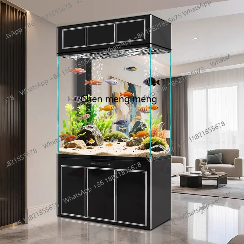 

Partition screen living room floor-to-ceiling entrance ecological water-free bottom filter glass aquarium